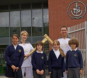 Olympic Torch Bearers at Navigation Primary Altrincham