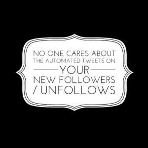 New Follows or Unfollows - No One Cares